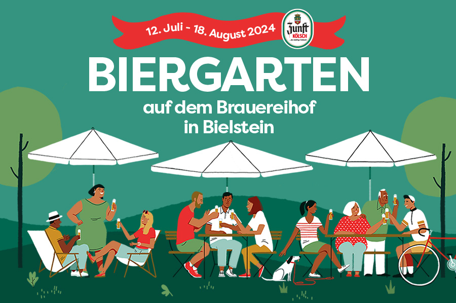 Pop-up Biergarten vom 12.7.-18.8. auf dem Brauereihof in Bielstein